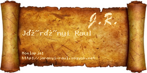 Járányi Raul névjegykártya